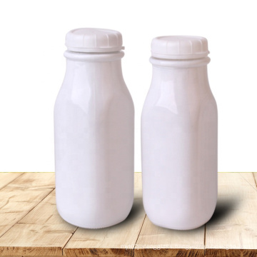 360ml white french square glass bottle for milk